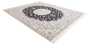 Tappeto Nain 6la Medaglione Floreale Avorio Blu Scuro 259x316 Cm