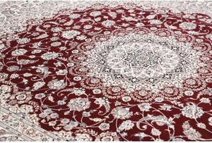 Tappeto Nain 6la Medaglione Floreale Avorio Bordeaux 262x315 Cm