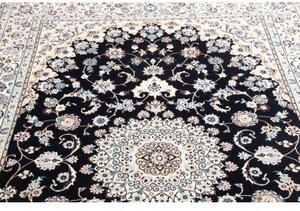 Tappeto Nain 6la Medaglione Floreale Blu Scuro Celeste 157x252 Cm