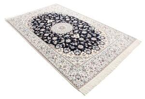Tappeto Nain 6la Medaglione Floreale Blu Scuro Celeste 157x252 Cm