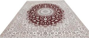 Tappeto Nain 6la Medaglione Floreale Avorio Bordeaux 262x315 Cm