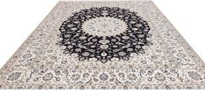 Tappeto Nain 6la Medaglione Floreale Avorio Blu Scuro 259x316 Cm