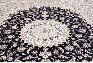 Tappeto Nain 6la Medaglione Floreale Avorio Blu Scuro 259x316 Cm