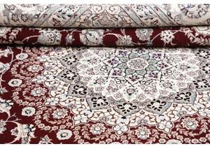 Tappeto Nain 6la Medaglione Floreale Avorio Bordeaux 262x315 Cm