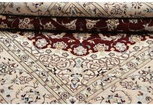 Tappeto Nain 6la Medaglione Floreale Avorio Rosso Quadrato 157x157 Cm