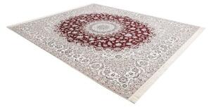 Tappeto Nain 6la Medaglione Floreale Avorio Bordeaux 262x315 Cm