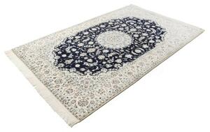 Tappeto Nain 6la Medaglione Floreale Blu Notte Avorio 153x240 Cm