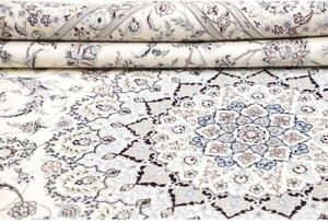 Tappeto Nain 6la Medaglione Floreale Avorio Blu 262x369 Cm