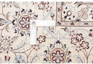 Tappeto Nain 6la Medaglione Floreale Blu Scuro Bianco Avorio 211x308 Cm