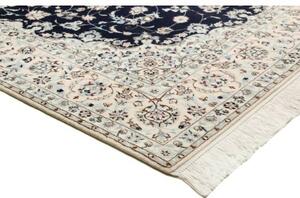Tappeto Nain 6la Medaglione Floreale Blu Notte Avorio 153x240 Cm