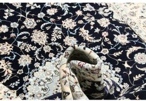 Tappeto Nain 6la Medaglione Floreale Blu Notte Avorio 153x240 Cm
