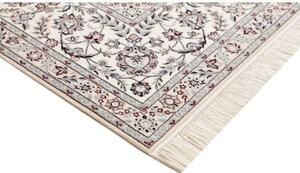 Tappeto Nain 6la Medaglione Floreale Avorio Bordeaux 262x315 Cm