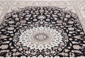 Tappeto Nain 6la Medaglione Floreale Nero Avorio 213x314 Cm