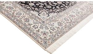 Tappeto Nain 6la Medaglione Floreale Nero Avorio 213x314 Cm
