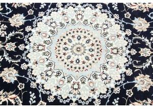 Tappeto Nain 6la Medaglione Floreale Blu Notte Avorio 153x240 Cm