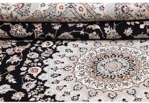 Tappeto Nain 6la Medaglione Floreale Nero Avorio 213x314 Cm