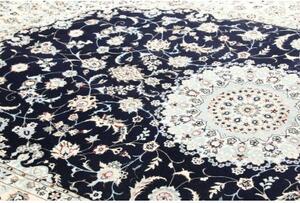 Tappeto Nain 6la Medaglione Floreale Blu Notte Avorio 153x240 Cm