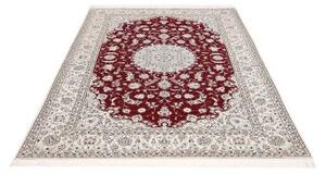 Tappeto Nain 6la Medaglione Floreale Rosso Scuro Avorio 150x230 Cm