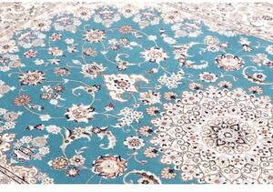Tappeto Nain 6la Medaglione Floreale Azzurro Avorio 134x216 Cm