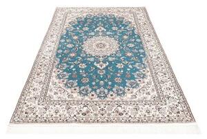 Tappeto Nain 6la Medaglione Floreale Azzurro Avorio 134x216 Cm