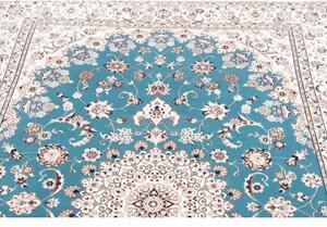 Tappeto Nain 6la Medaglione Floreale Azzurro Avorio 134x216 Cm