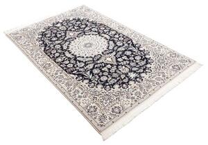 Tappeto Nain 6la Medaglione Floreale Blu Notte Avorio 120x195 Cm