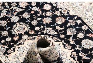 Tappeto Nain 6la Medaglione Floreale Blu Scuro Bianco Avorio 157x237 Cm
