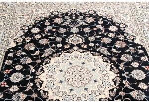 Tappeto Nain 6la Medaglione Floreale Blu Scuro Bianco Avorio 157x237 Cm