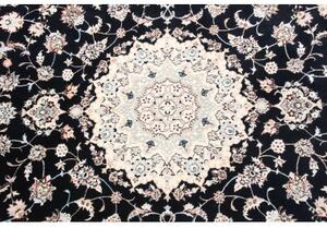 Tappeto Nain 6la Medaglione Floreale Blu Scuro Bianco Avorio 157x237 Cm