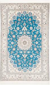 Tappeto Nain 6la Medaglione Floreale Azzurro Avorio 134x216 Cm