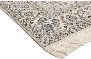 Tappeto Nain 6la Medaglione Floreale Blu Scuro Bianco Avorio 157x237 Cm