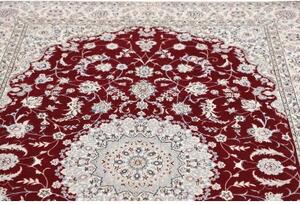 Tappeto Nain 6la Medaglione Floreale Rosso Scuro Avorio 150x230 Cm