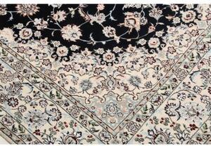 Tappeto Nain 6la Medaglione Floreale Blu Scuro Bianco Avorio 157x237 Cm