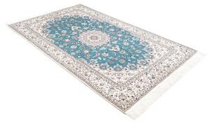 Tappeto Nain 6la Medaglione Floreale Azzurro Avorio 134x216 Cm