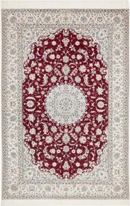 Tappeto Nain 6la Medaglione Floreale Rosso Scuro Avorio 150x230 Cm
