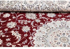 Tappeto Nain 6la Medaglione Floreale Rosso Scuro Avorio 150x230 Cm