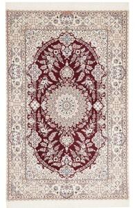 Tappeto Nain 6la Medaglione Floreale Bordeaux Avorio 128x200 Cm
