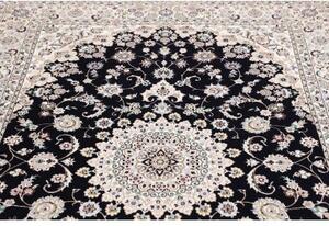 Tappeto Nain 6la Medaglione Floreale Blu Scuro Avorio 153x232 Cm