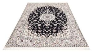 Tappeto Nain 6la Medaglione Floreale Blu Scuro Avorio 153x232 Cm