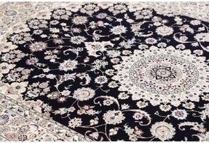 Tappeto Nain 6la Medaglione Floreale Blu Scuro Avorio 153x232 Cm