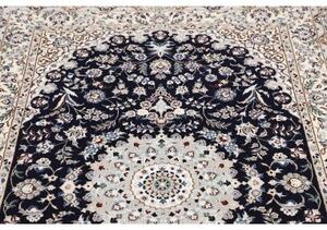 Tappeto Nain 6la Medaglione Floreale Blu Scuro Avorio 122x185 Cm