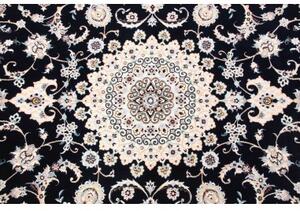 Tappeto Nain 6la Medaglione Floreale Blu Scuro Avorio 158x245 Cm