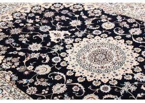 Tappeto Nain 6la Medaglione Floreale Blu Scuro Avorio 158x245 Cm