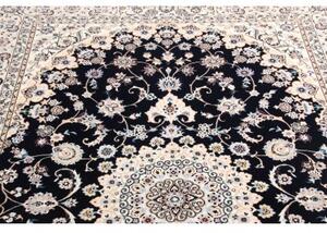Tappeto Nain 6la Medaglione Floreale Blu Scuro Avorio 158x245 Cm