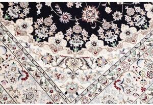 Tappeto Nain 6la Medaglione Floreale Blu Scuro Avorio 153x232 Cm