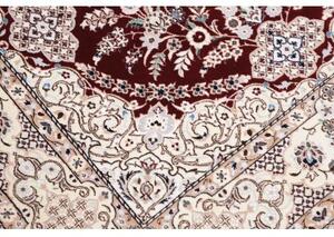 Tappeto Nain 6la Medaglione Floreale Bordeaux Avorio 128x200 Cm