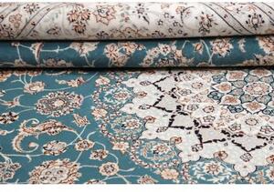 Tappeto Nain 6la Medaglione Floreale Blu Petrolio Avorio 208x304 Cm