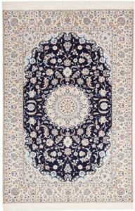 Tappeto Nain 6la Medaglione Floreale Blu Scuro Avorio 155x232 Cm