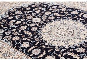Tappeto Nain 6la Medaglione Floreale Blu Scuro Avorio 155x232 Cm