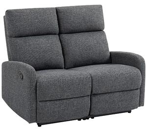 HOMCOM Divano 2 Posti Reclinabile a 145° max e Rivestito in Ciniglia Grigia, 124x91x100 cm | Aosom Italy
